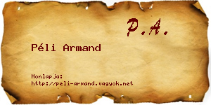 Péli Armand névjegykártya